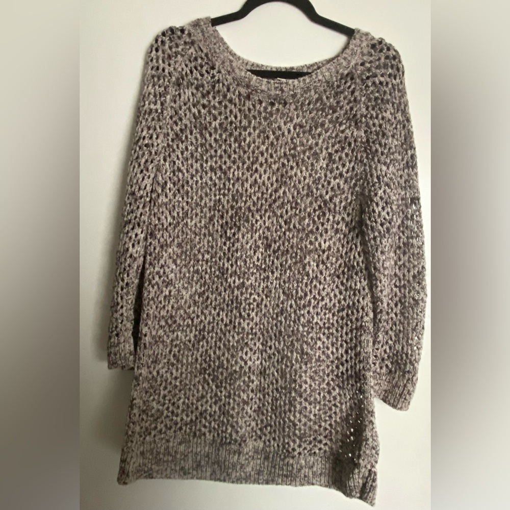 GAP Women's Textured Knit Sweater - Cream and Gray